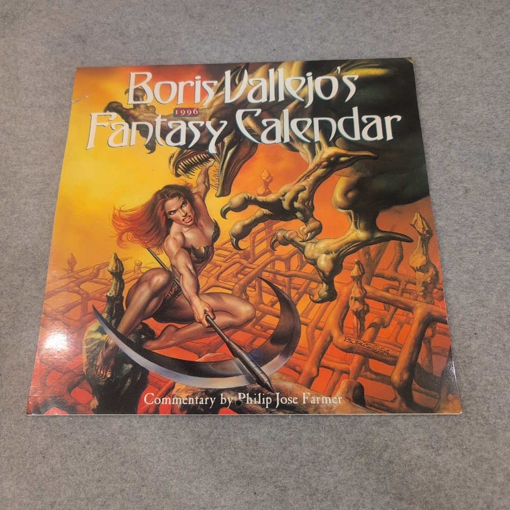 Boris Vallejo 1996 Fantasy Calendar Philip Jose Farmer Workman Publishing VG - Picture 1 of 3